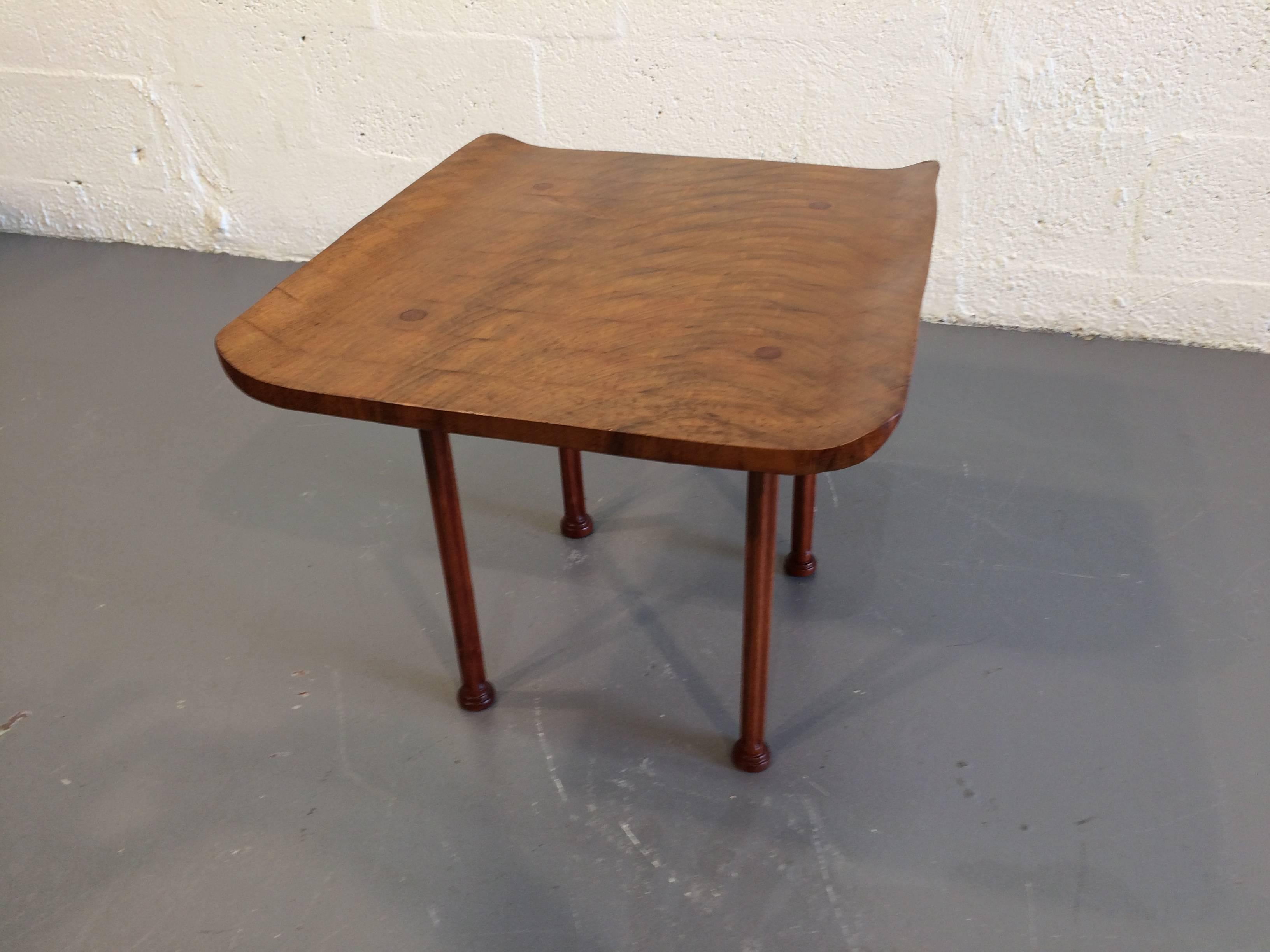 Artist Craftsman Side Table Freeform, Wood, Brown 1