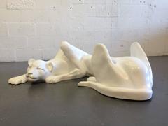 White Panther Coffee Table Base or Sculpture, 1970s