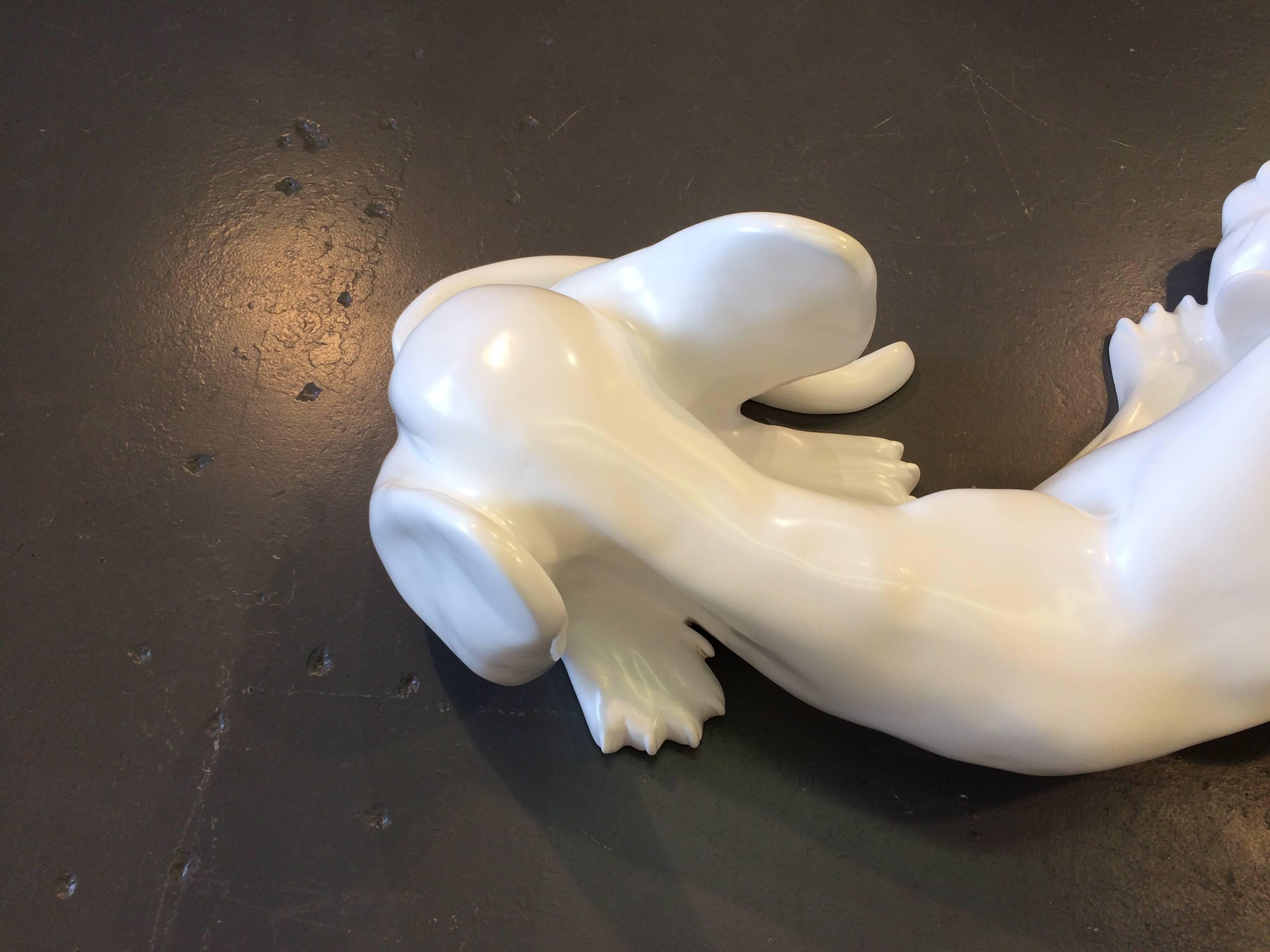 White Panther Coffee Table Base or Sculpture, 1970s In Good Condition In Miami, FL