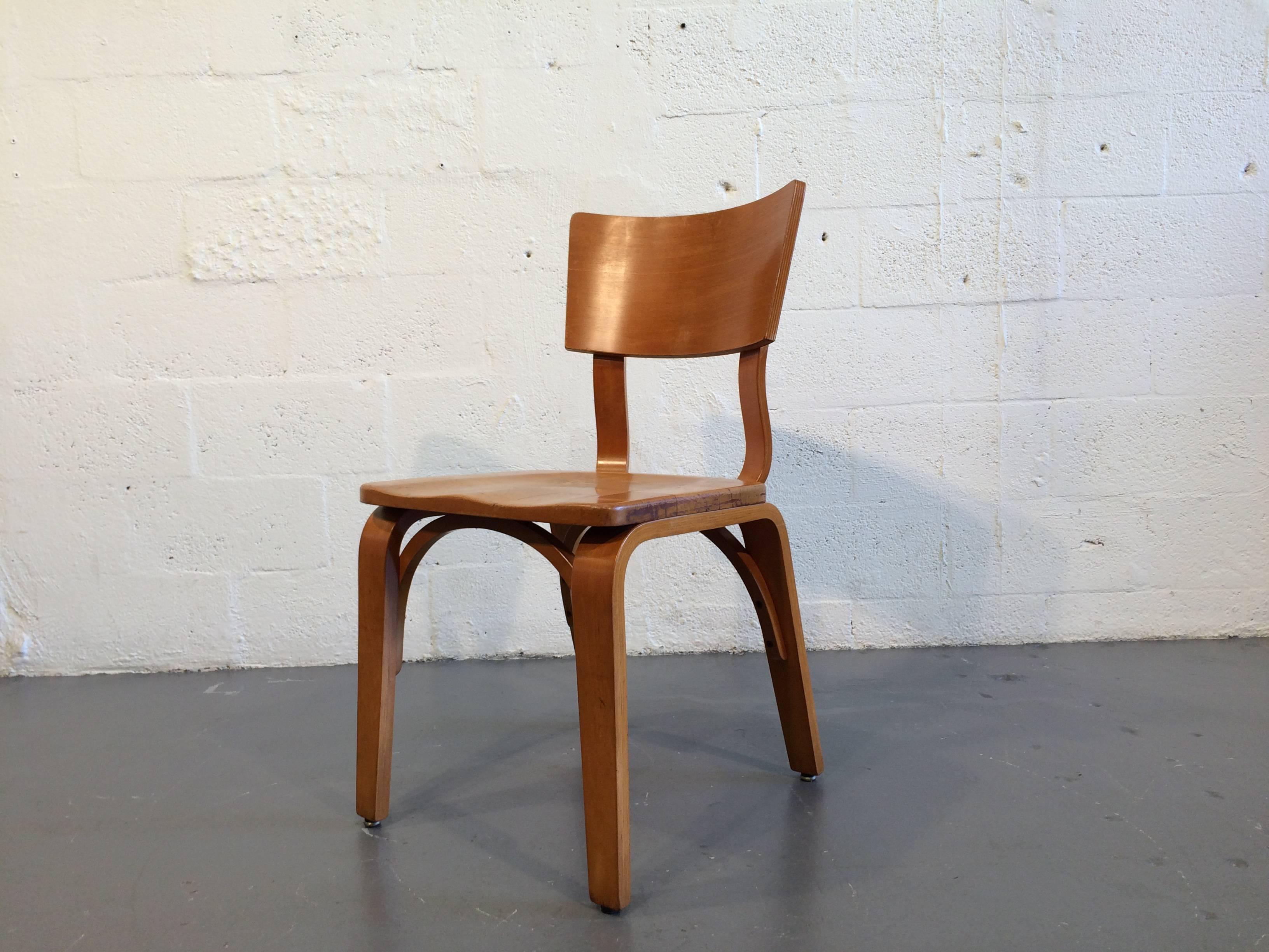 Eight Beautiful Bentwood Chairs by Thonet, USA, 1950s 3