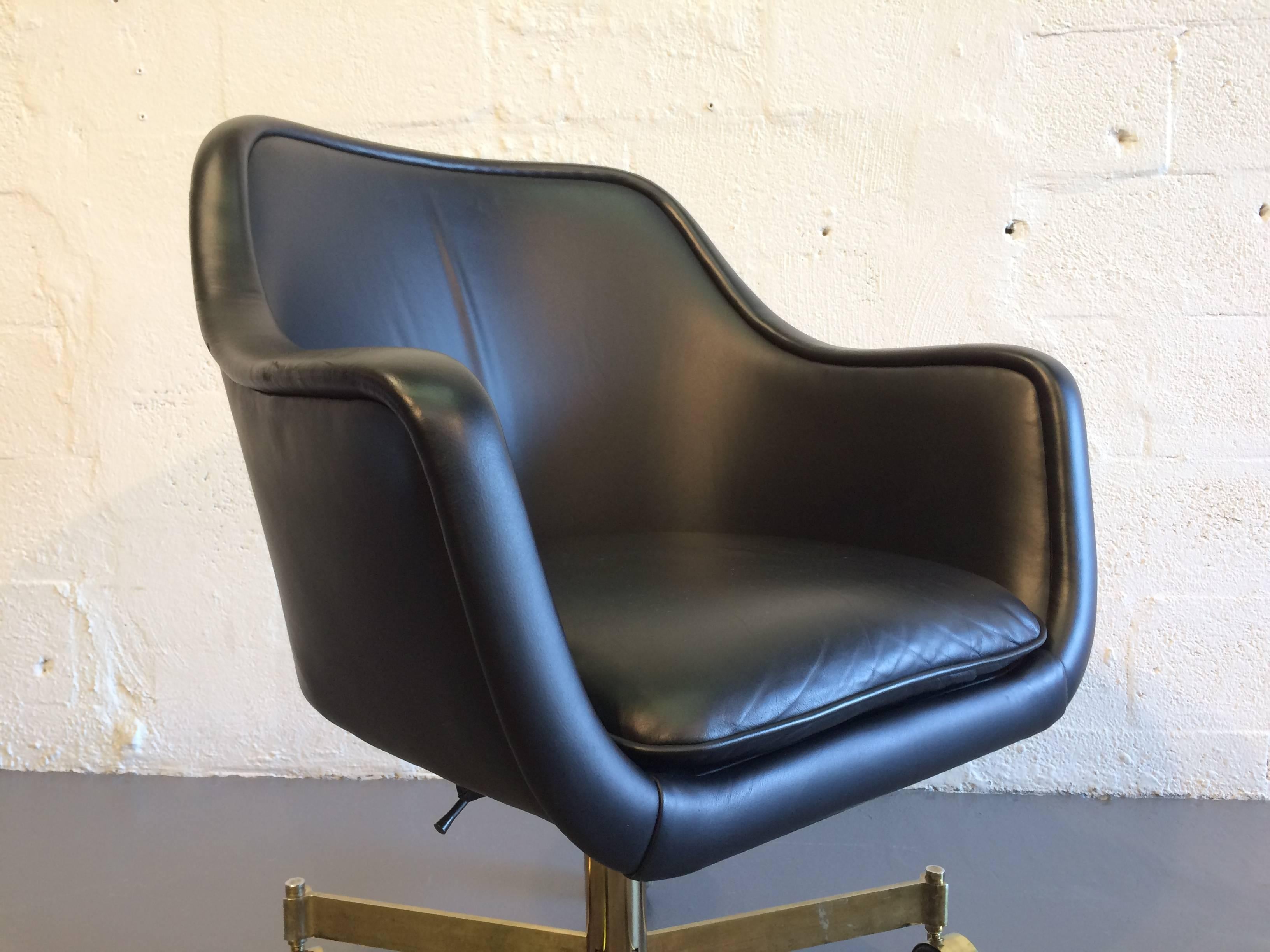 black and brass office chair