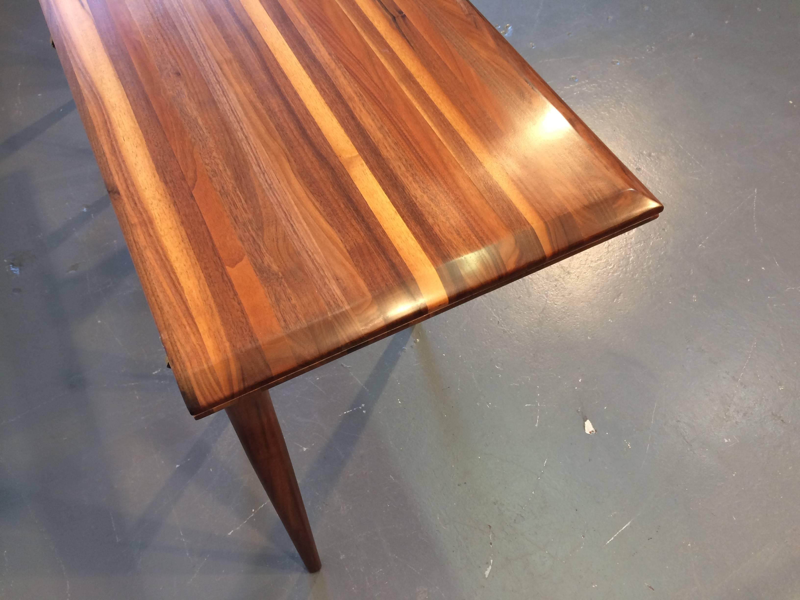 Walnut Flip-Top Console Table in Style of Gio Pont, Dining Table, 1950s 1