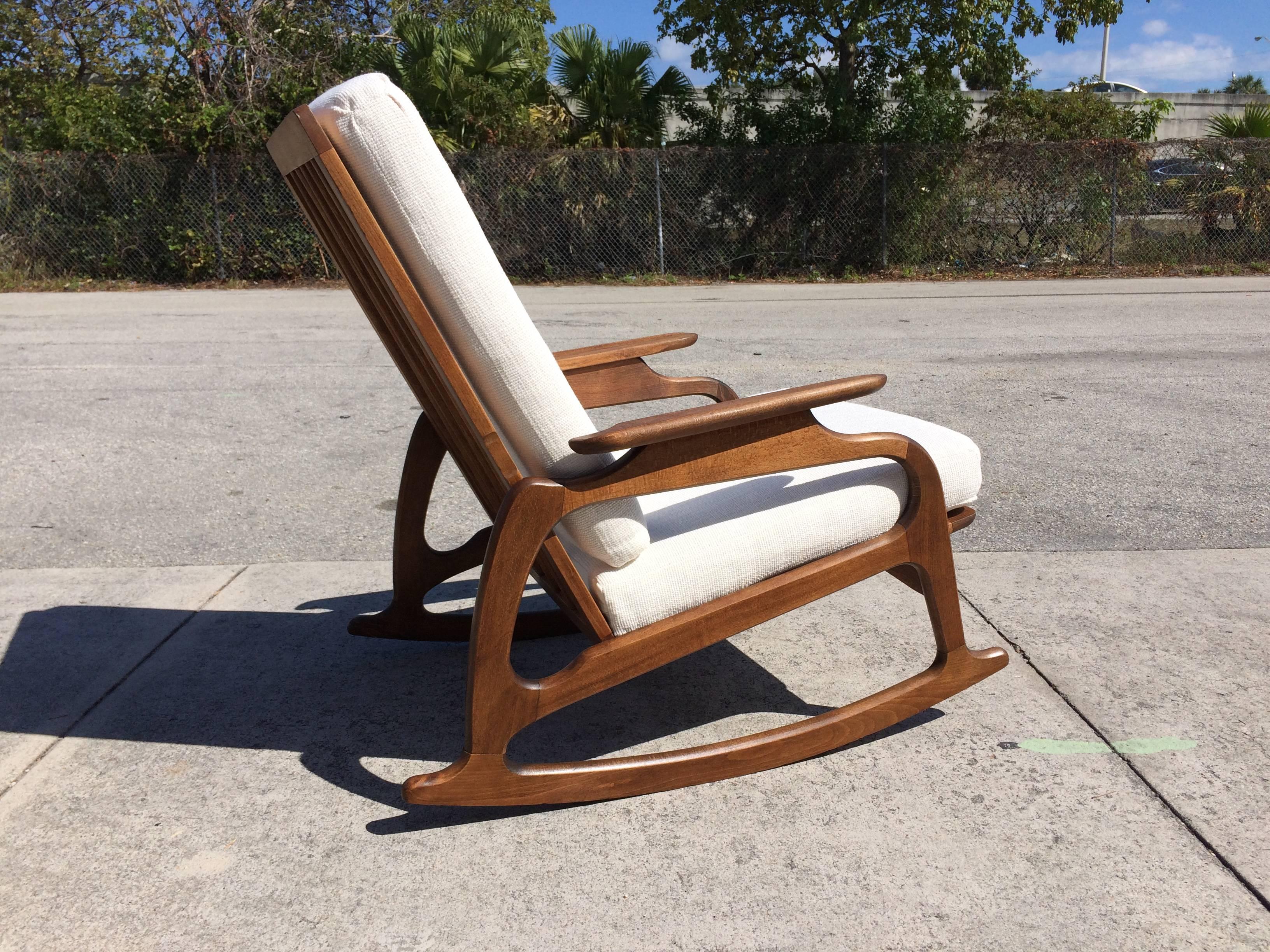 Fabric Great Rocking Chair in Style of Adrian Pearsall
