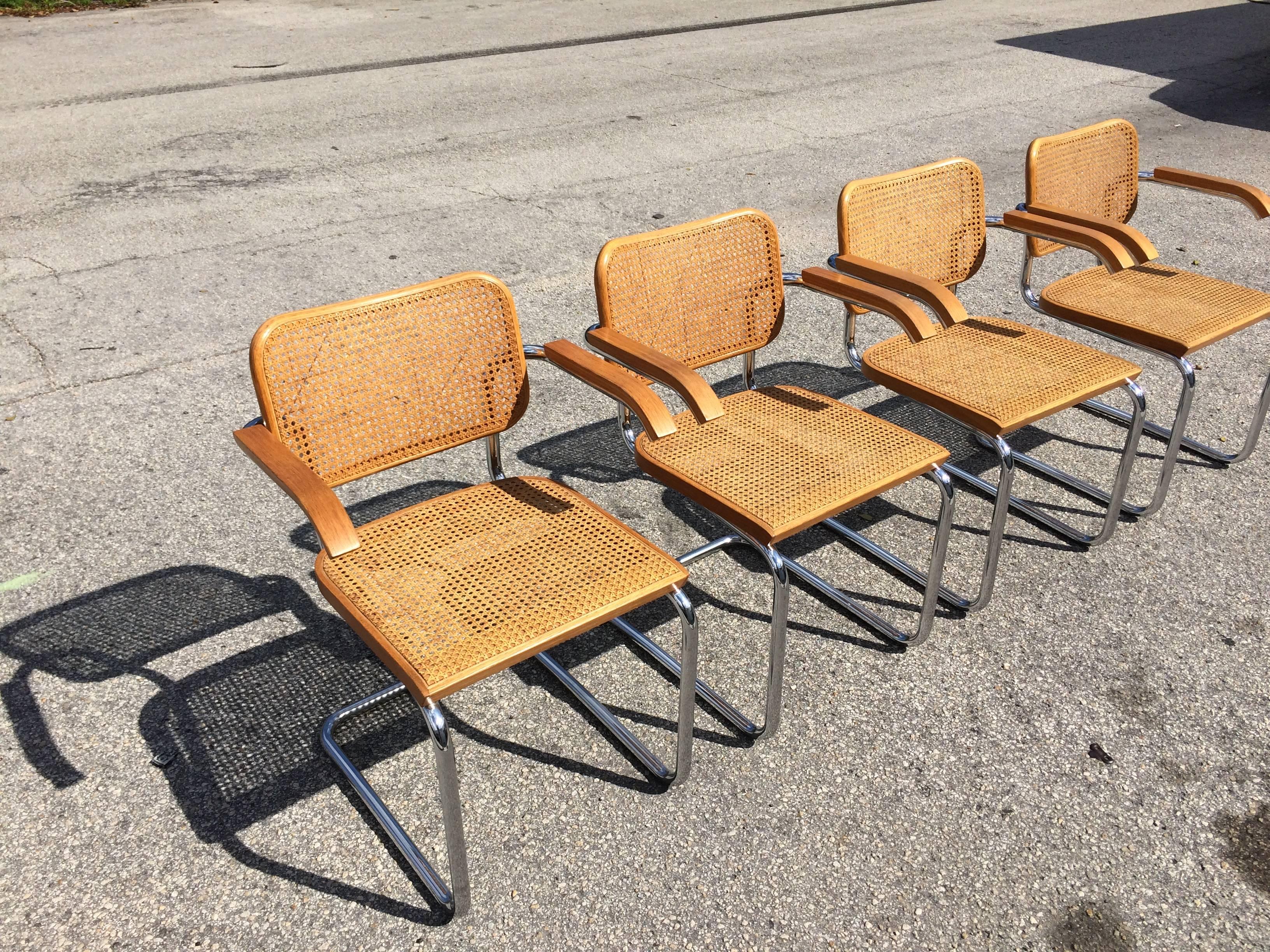 Great set of four armchairs. Chairs are signed and in great condition.