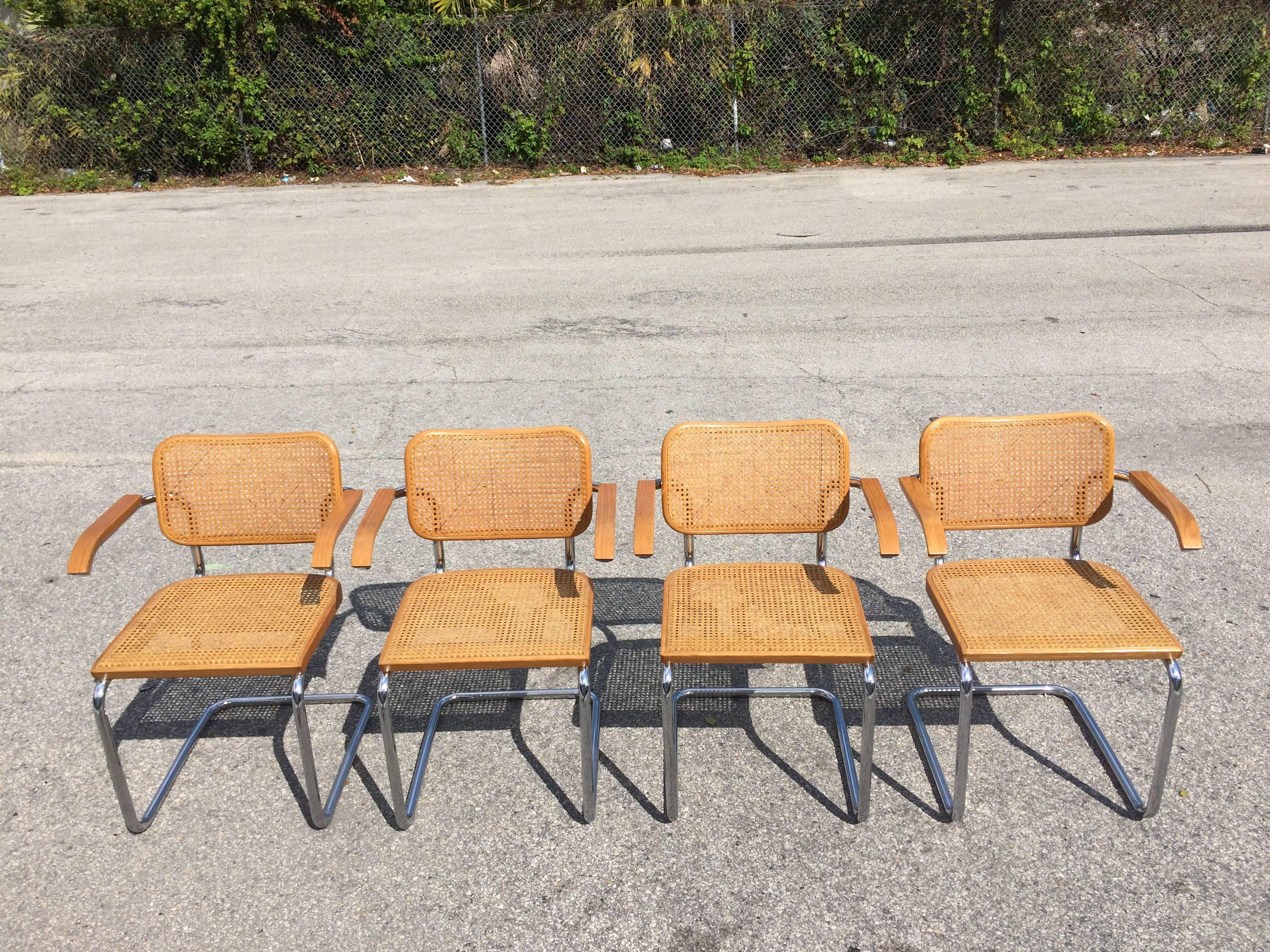 Four Cesca Armchairs Designed by Marcel Breuer for Knoll 2