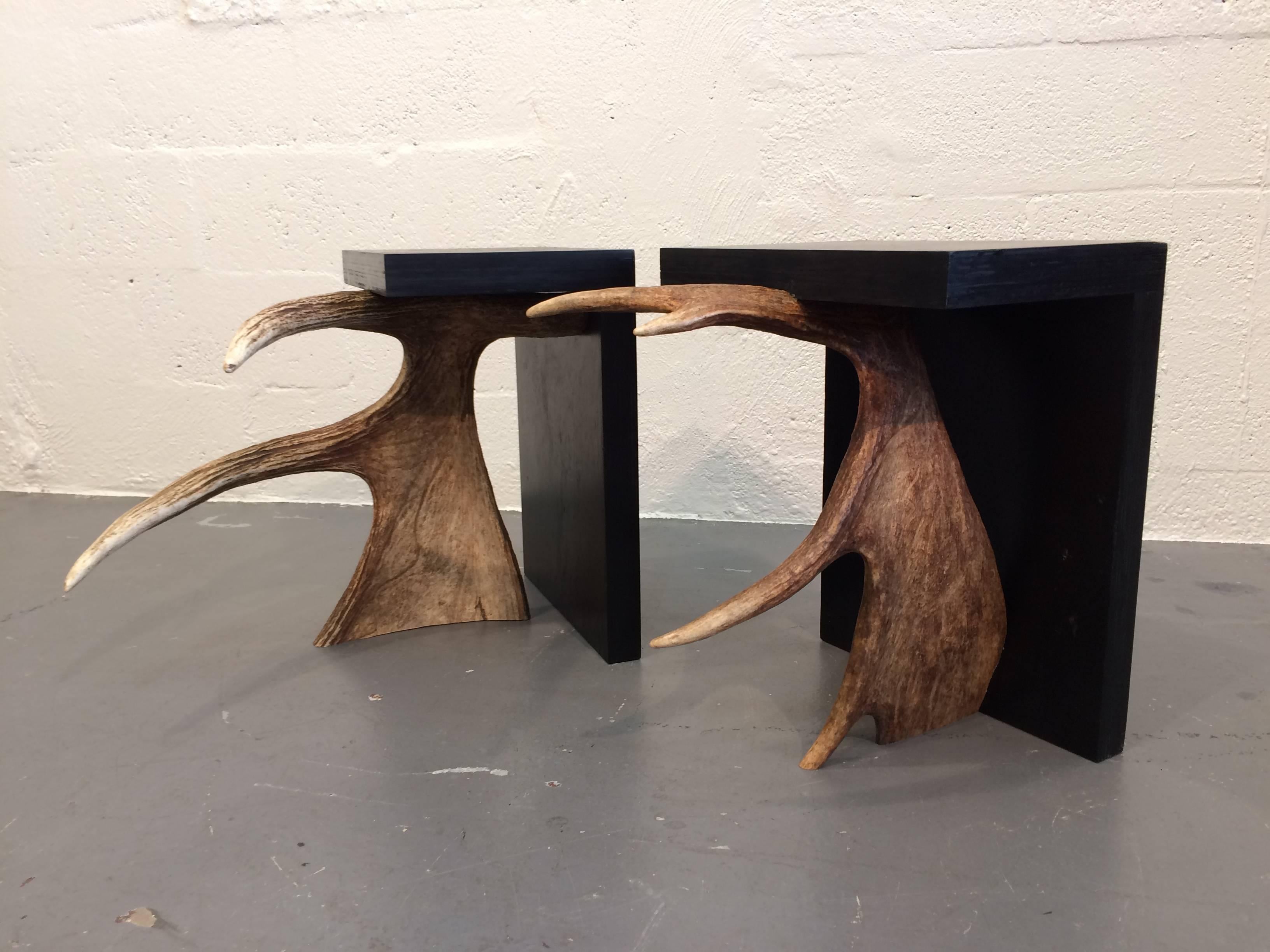 Antler Pair of Rick Owens Stools or Side Tables