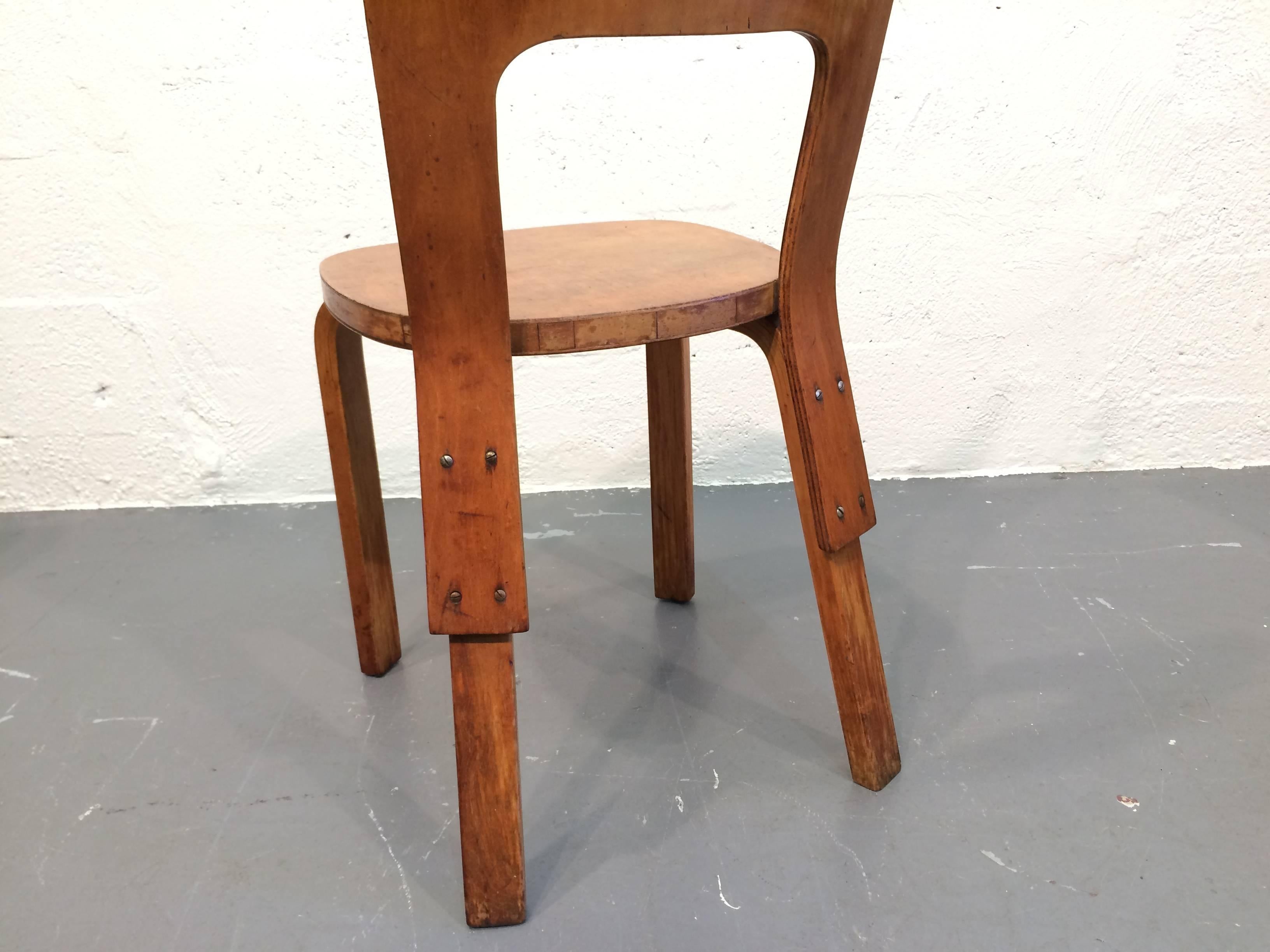 Early Alvar Aalto Desk or Side Chair 66 In Good Condition In Miami, FL