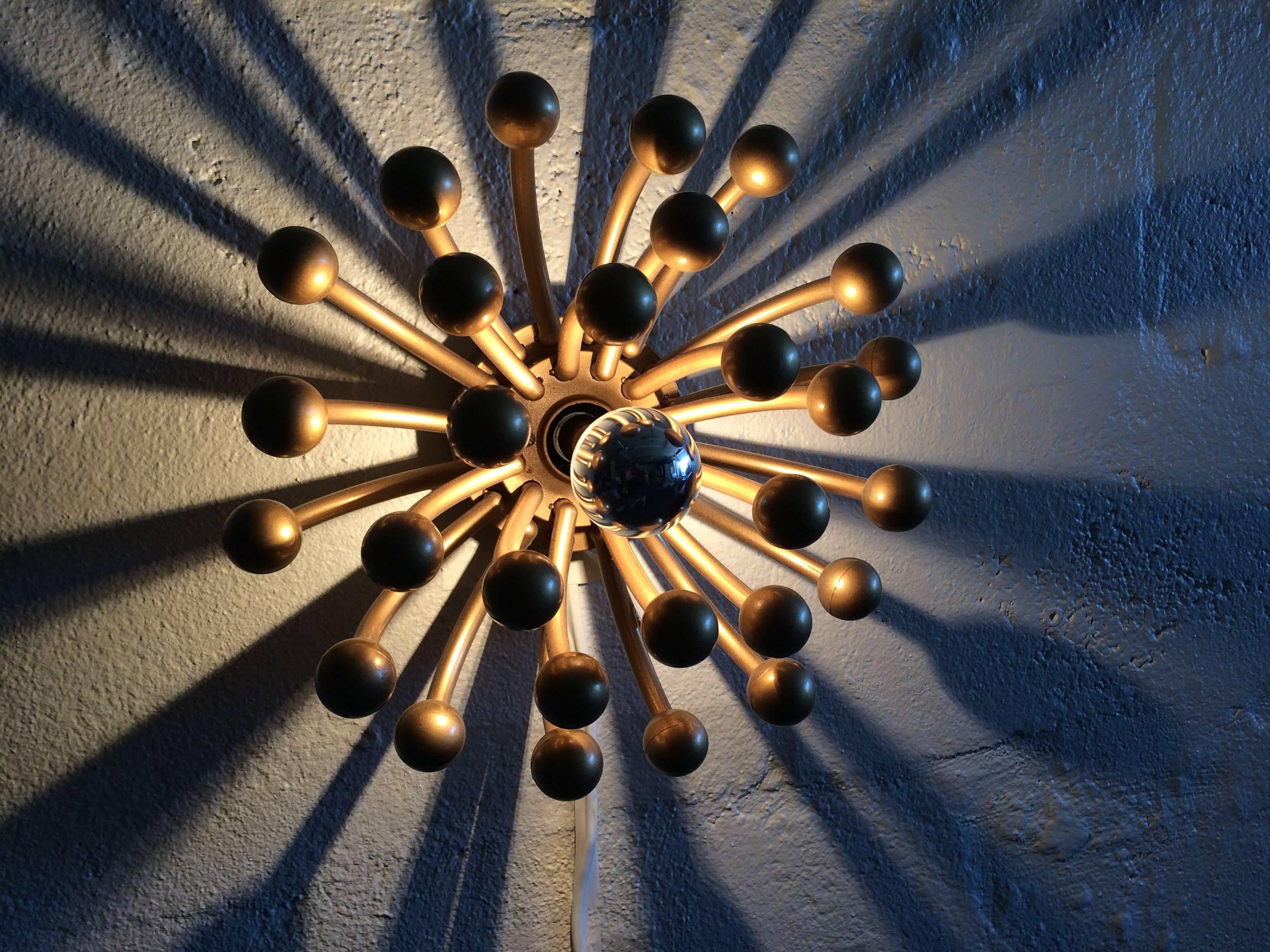 Plastic Pistillino Wall Lamps in Gold Finish, Design Studio Tetrarch