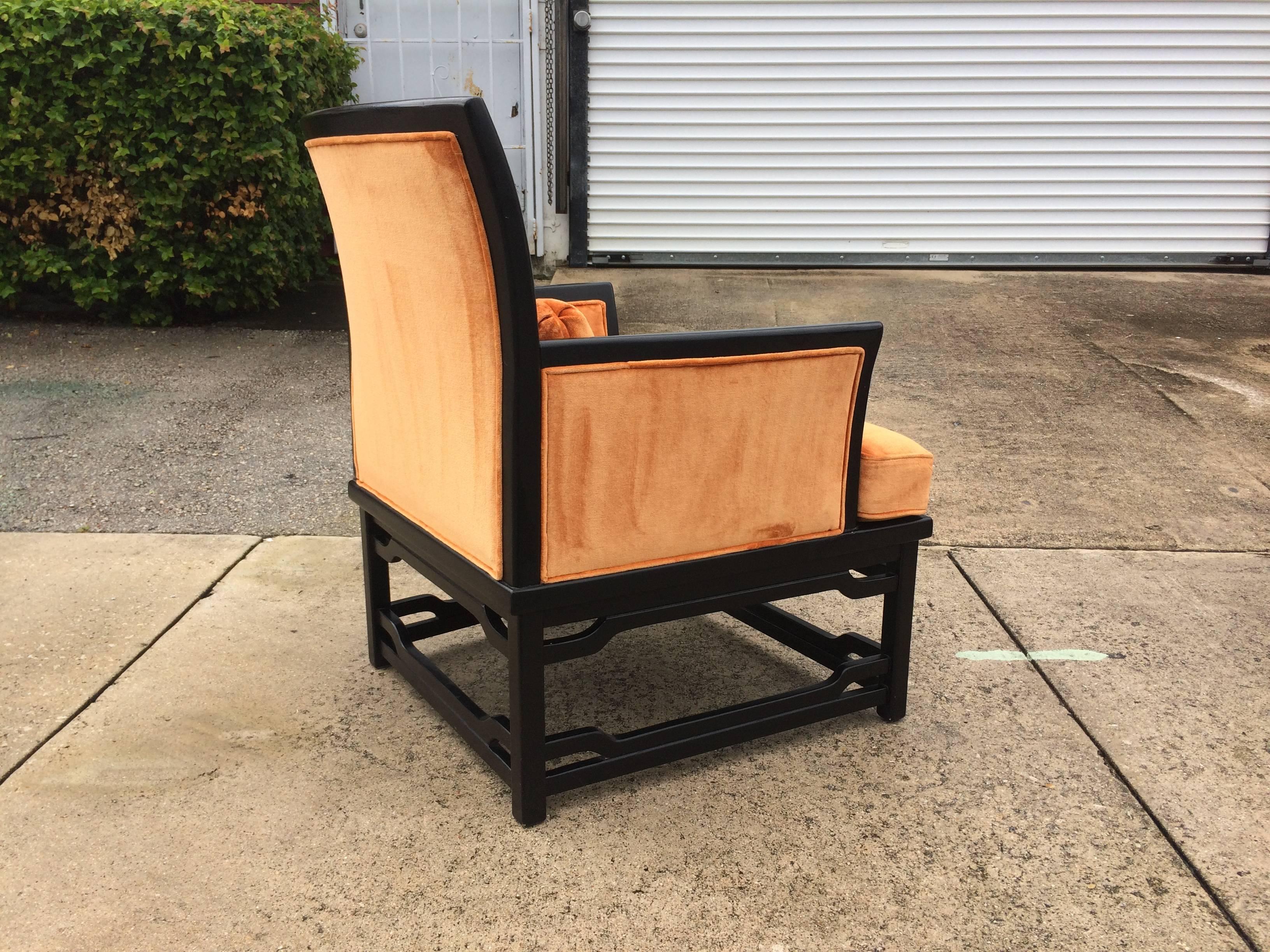 Pair of Lounge Chairs, James Mont Style In Good Condition In Miami, FL