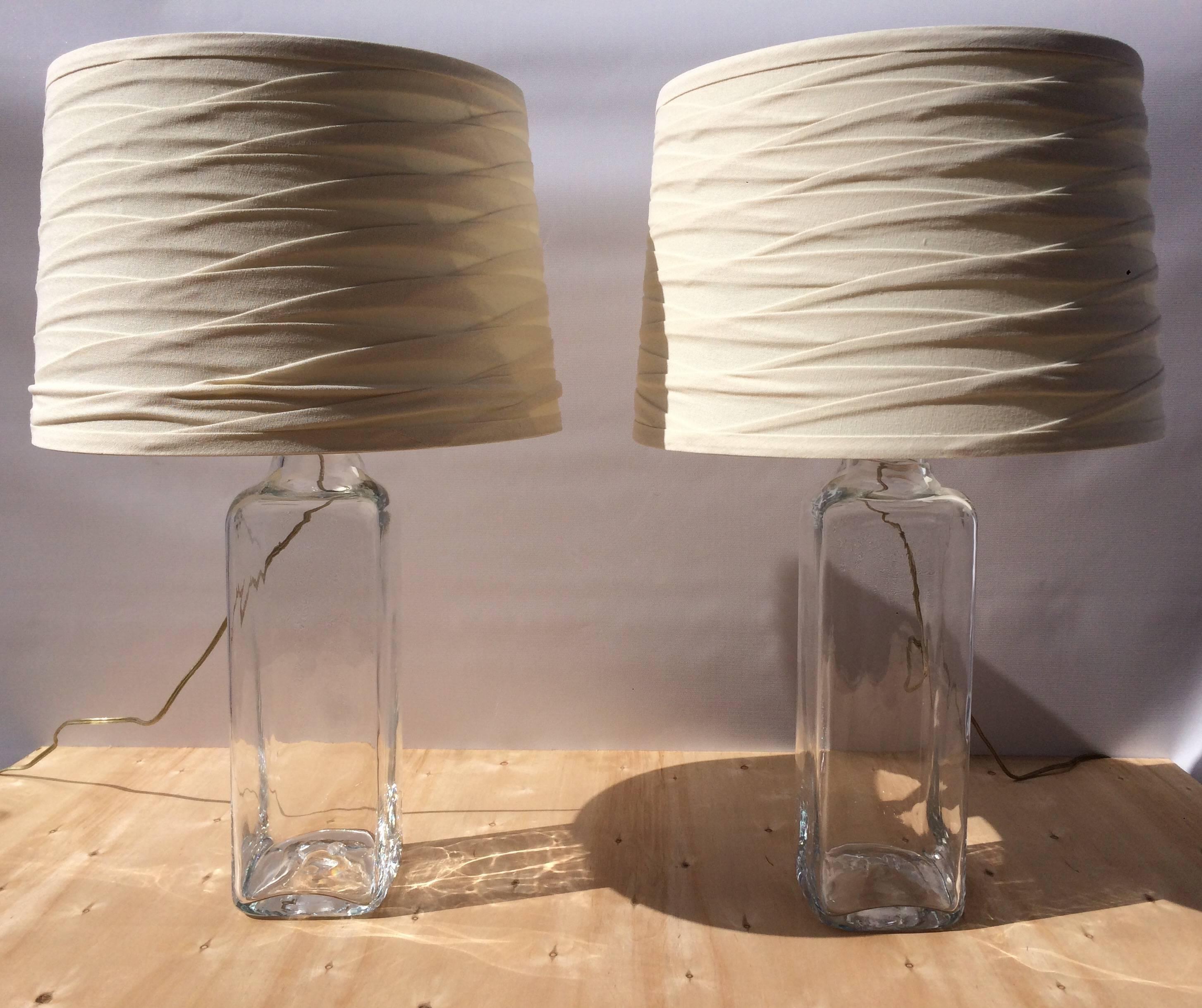 Pair of Table Lamps Attributed to Holmegaard, Denmark, 1970s 2