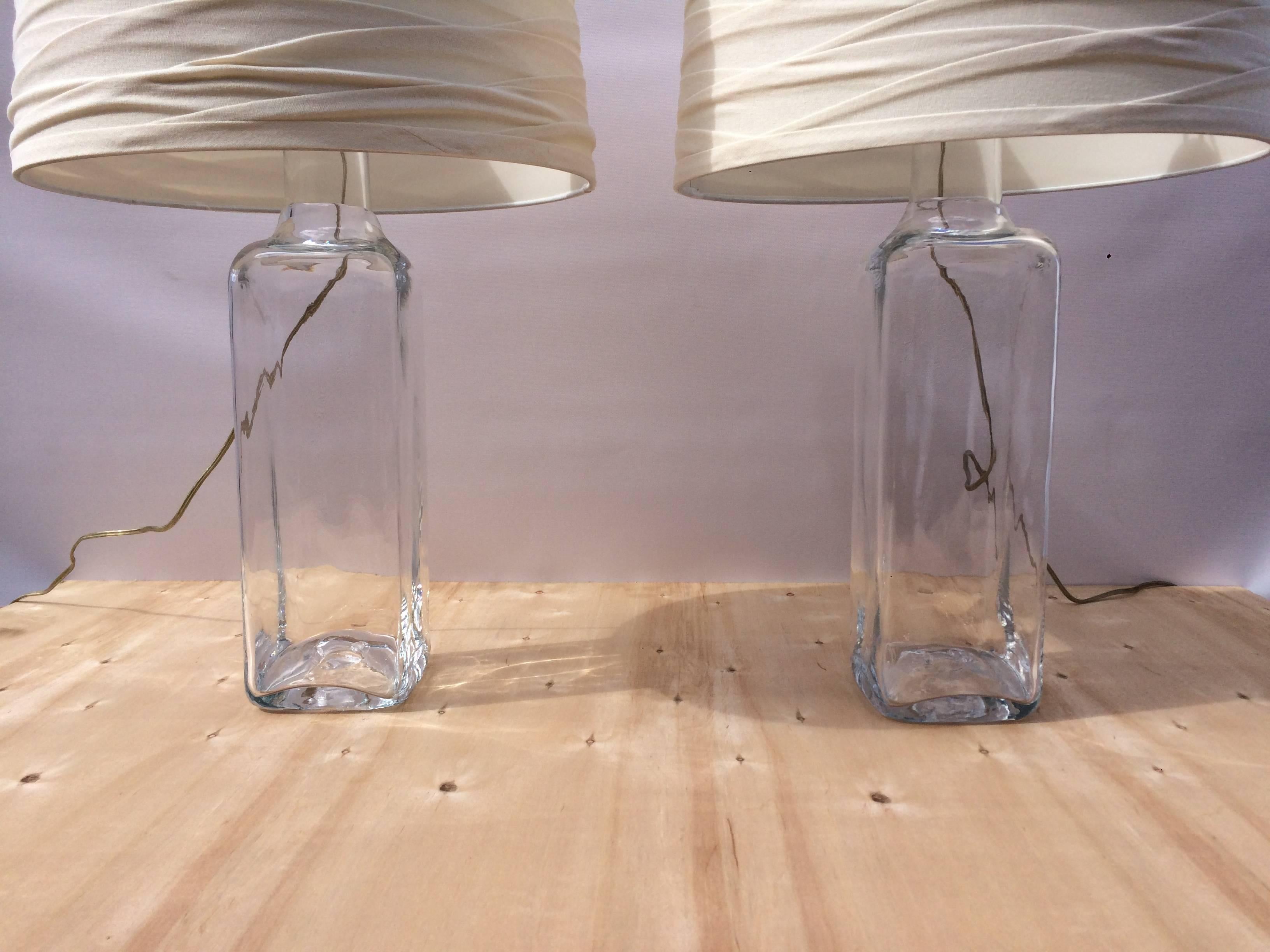 Pair of Table Lamps Attributed to Holmegaard, Denmark, 1970s 1