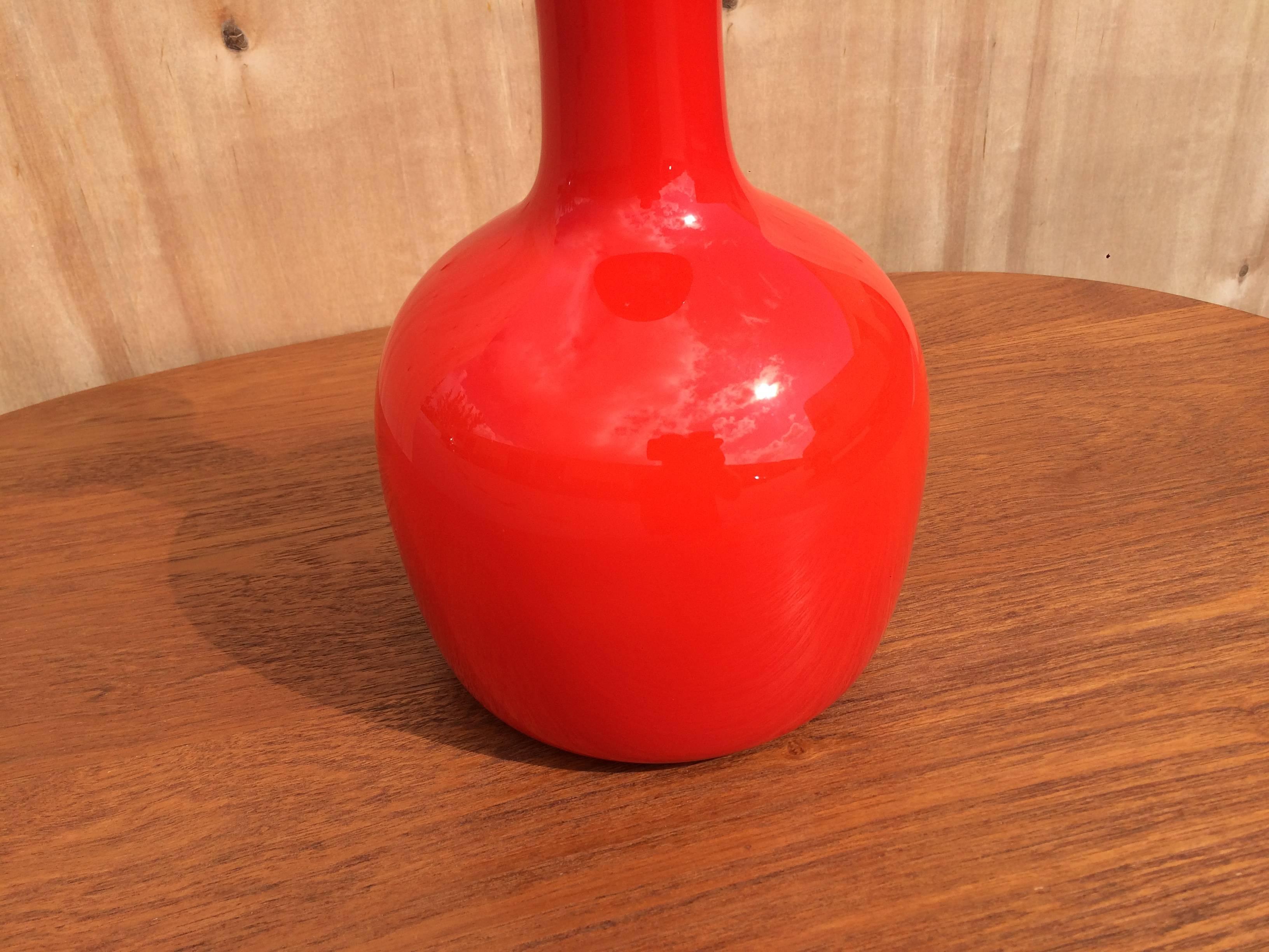 Scandinavian Modern Red Holmegaard Vase