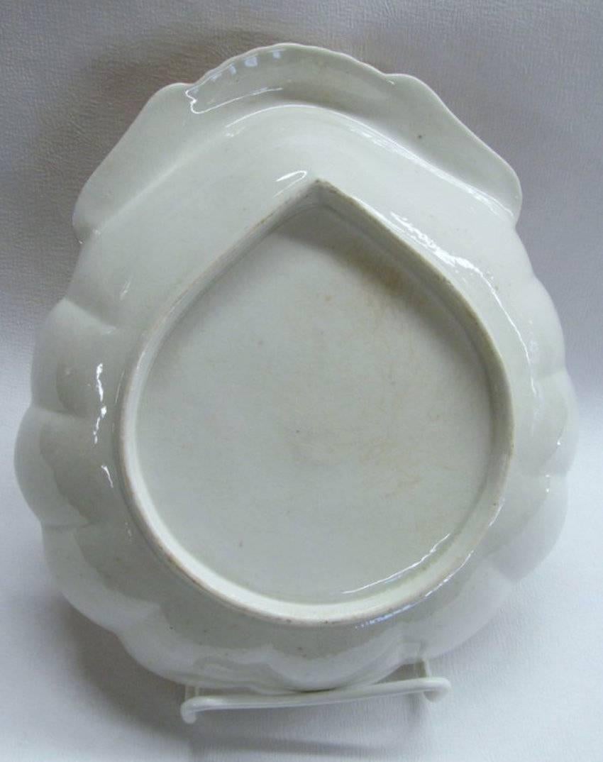 Antique English Geo. III Period Spode Porcelain Shell Shaped Dessert Dish 1