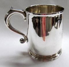 Geo. 1 Britannia Standard Silver Tankard, Wm. Fleming, fabbricante, Londra, 1718-1719