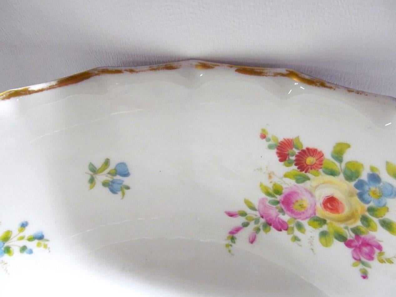 Antique Geo. III English Swansea Porcelain Large Punch Bowl, Hand-Painted In Good Condition In Charleston, SC