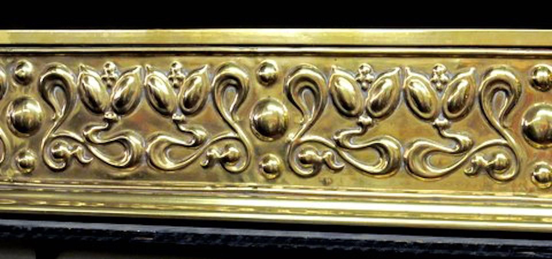 Superb antique English hand chased solid brass 