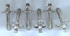 Set of Six Rare Old English Silver Plate Individual Asparagus Eaters