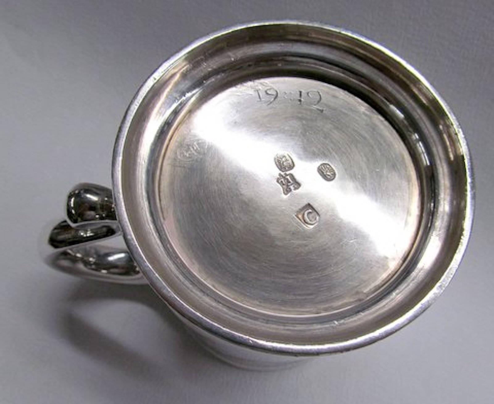 18th Century Early Silver Tankard, George I, London 1718/19, Brittania Standard, William Flemin For Sale