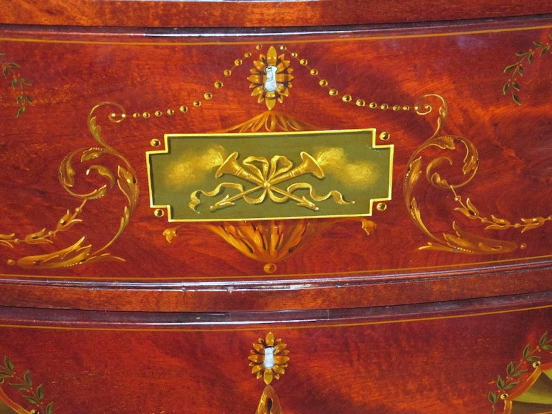 Antique English George III Flame Mahogany Bachelor's Chest with 
