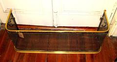 Antique English George III Brass and Steel "Nursery Guard" Fireplace Fender