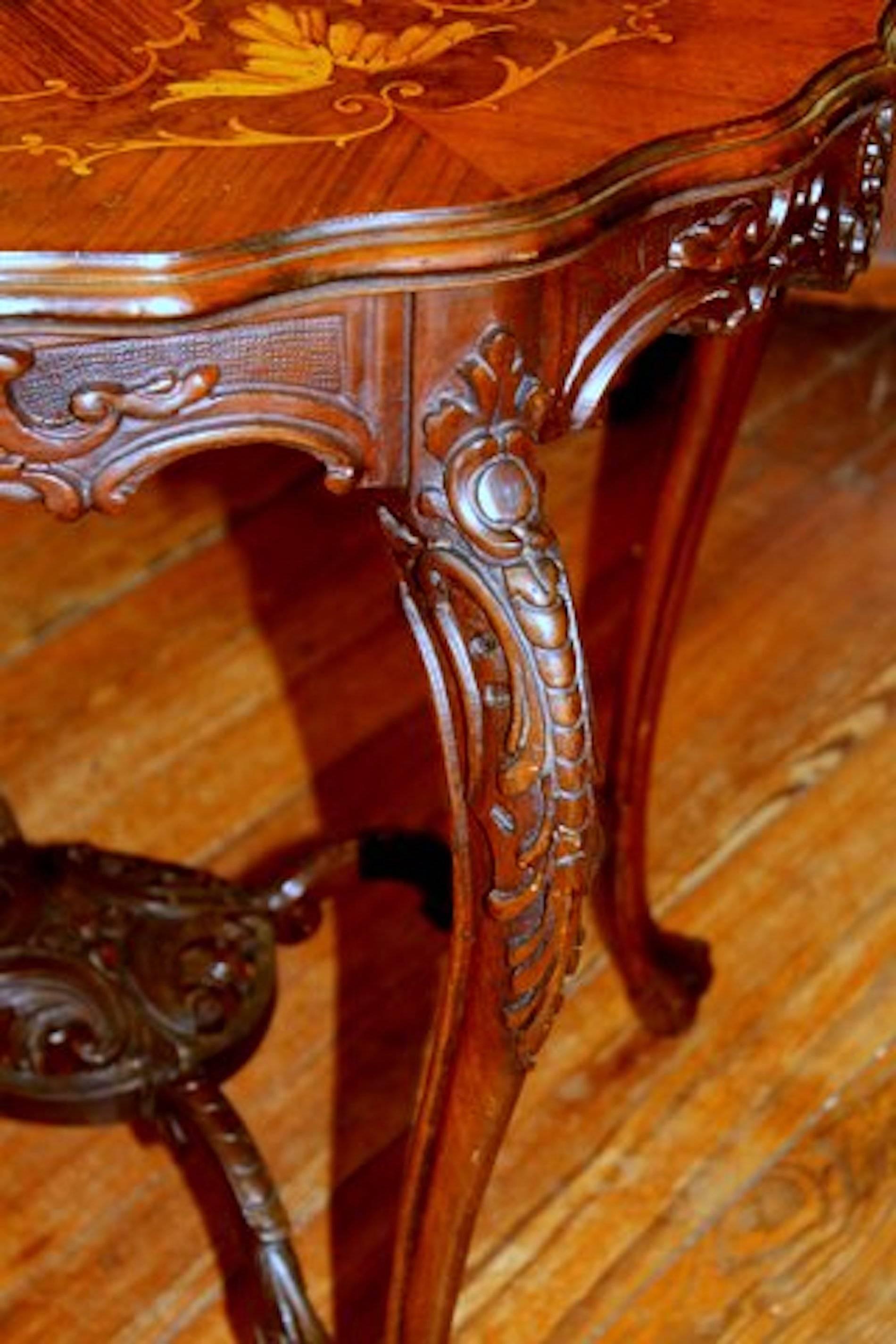 antique inlaid wood table