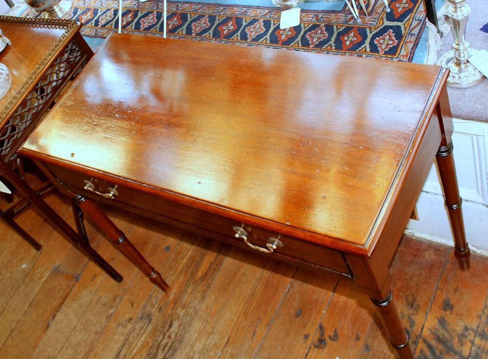 19th Century Antique English Sheraton Style George III Mahogany Side Table