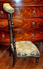 Antique French Napoleon III Period Carved Oak and Needlepoint Kneeling Prie Dieu