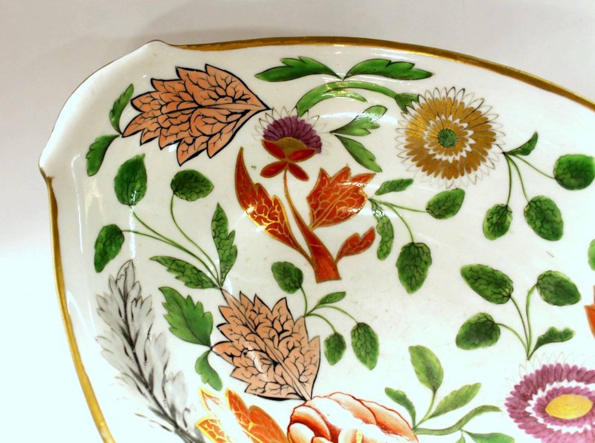 19th Century Antique English Coalport Porcelain Highly Decorative Floral Pedestal Compote
