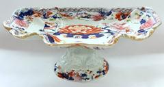 Rare Early 19th Century Mason's Ironstone "Water Lily" Pedestal Dessert Compote
