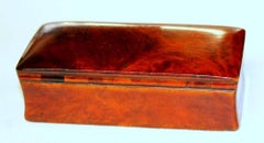 Rare Antique Scottish 'Signed' J. Chalmers Burr Wood Mauchline Ware Snuff Box