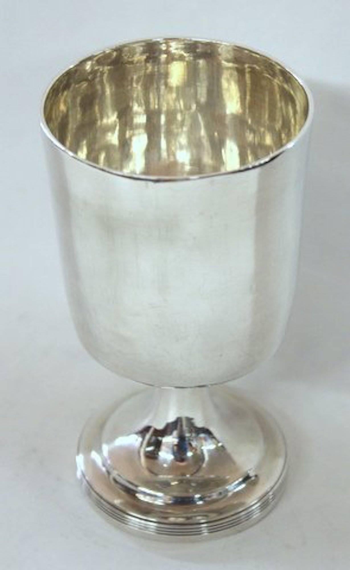 19th Century Antique English George III Heavy Sterling Armorial Goblet, T. Robins, London