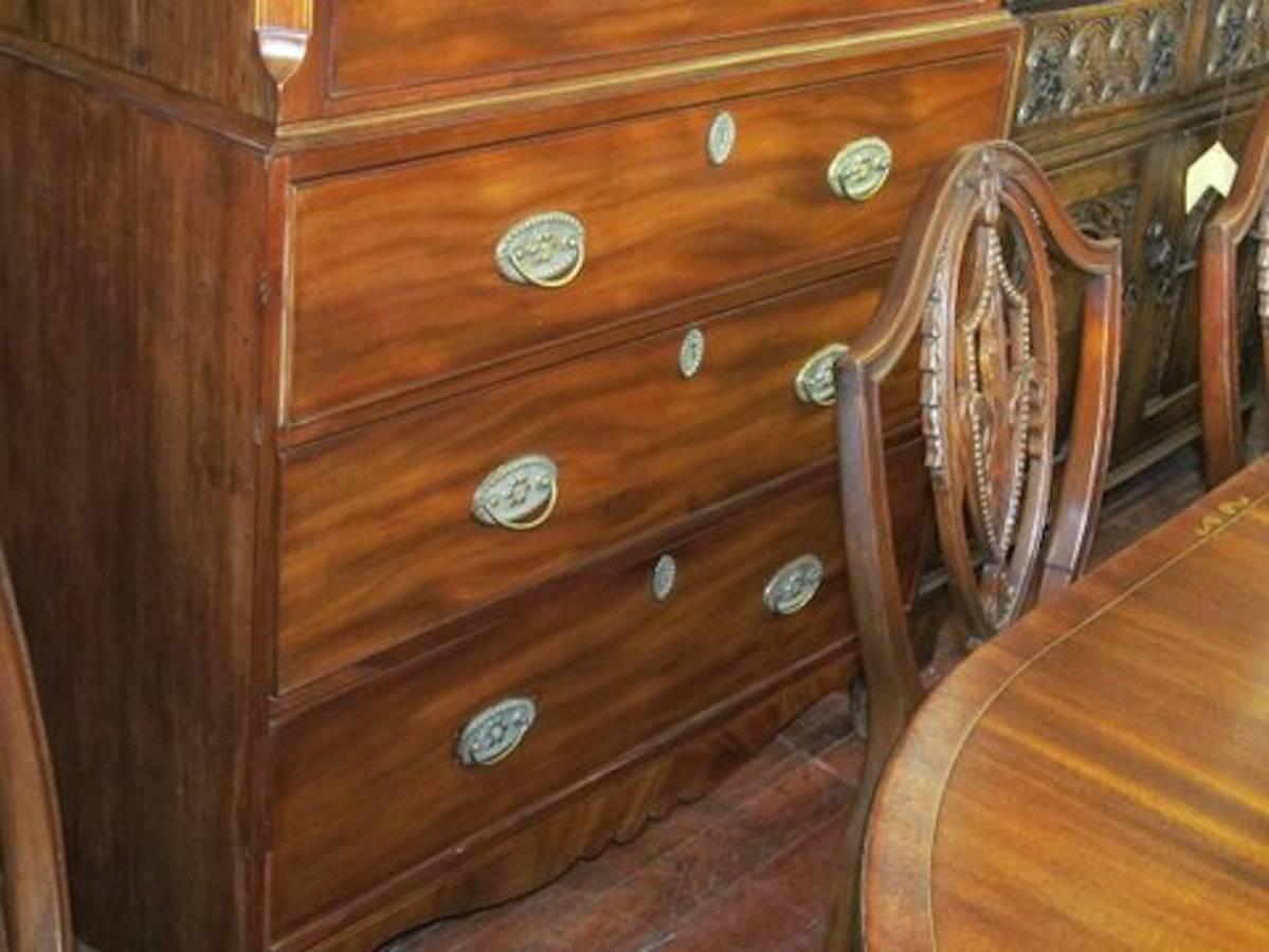 19th Century English Channel Islands George III Mahogany Chest on Chest 1