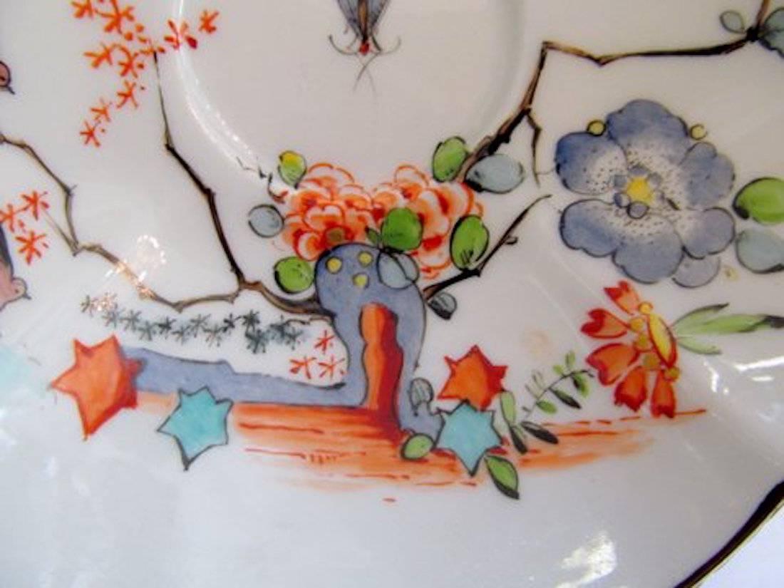 Antique 18th Century Meissen Hand-Painted Porcelain Kaikemon Cup & Saucer 4