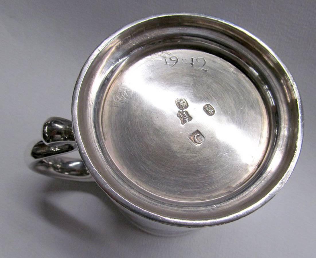 Geo. 1 Britannia Standard Silver Tankard, Wm. Fleming, Maker, London, 1718-1719 For Sale 1