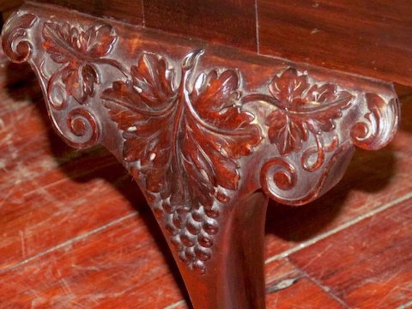 Antique Irish Chippendale George II Style Mahogany Triple Chairback Settee 3