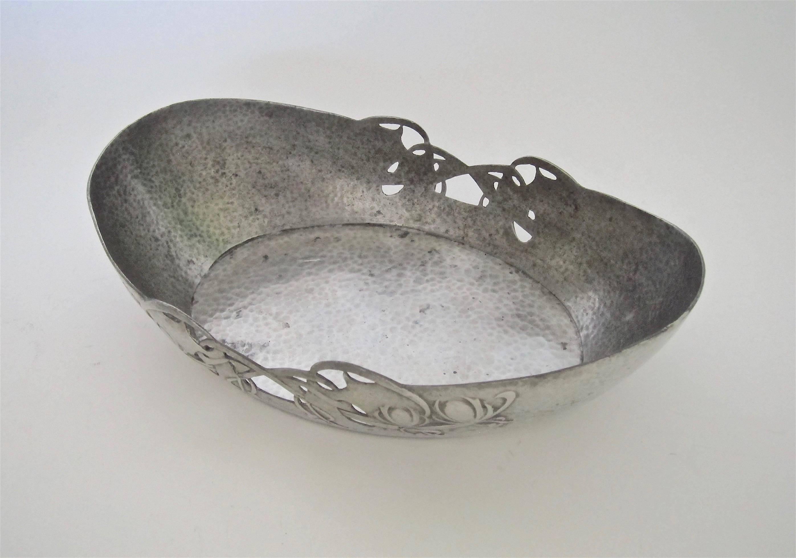 Archibald Knox for Liberty and Co. Pierced Oval Cake Basket, 1905 In Good Condition In Los Angeles, CA