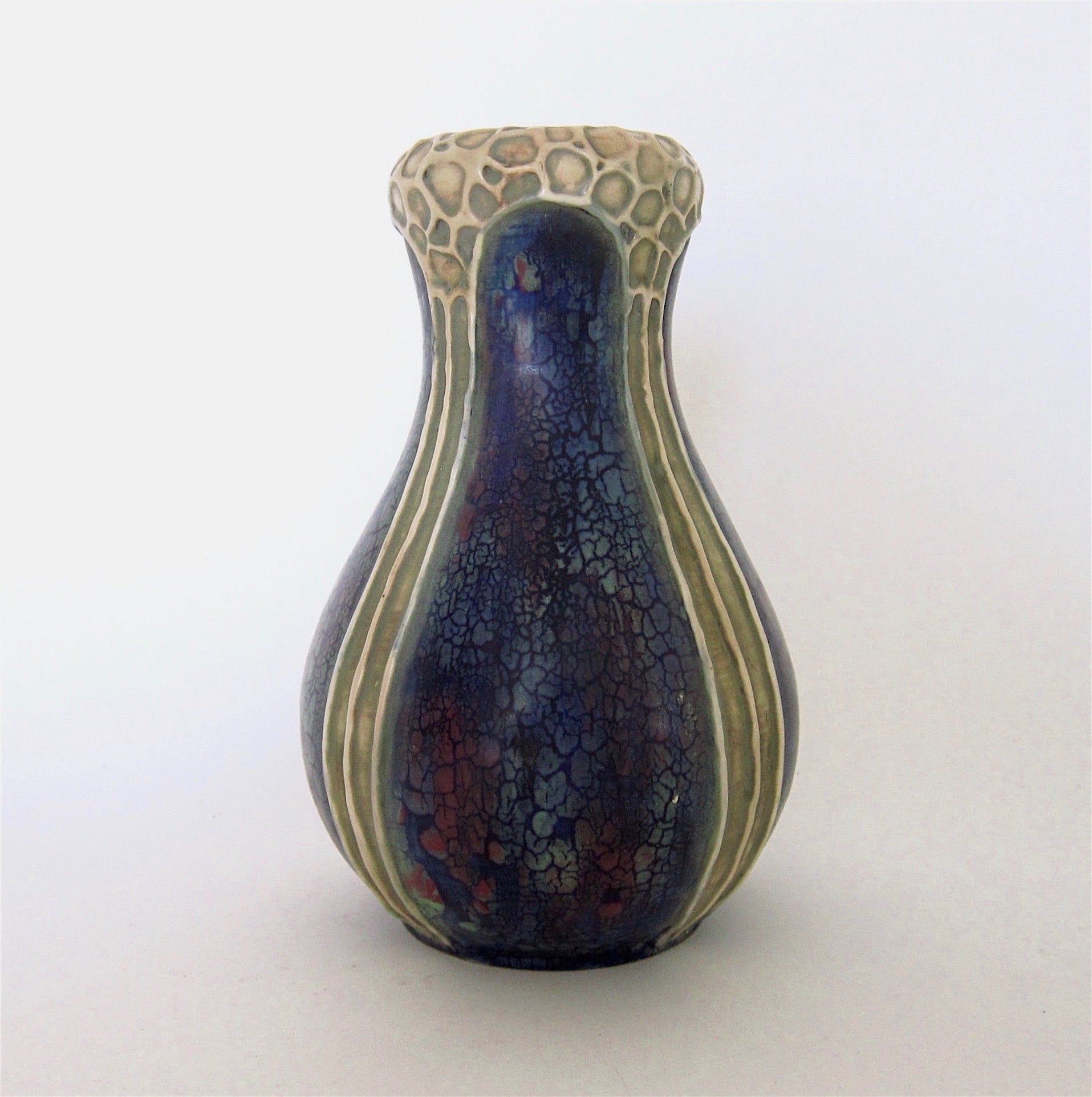 Vintage Amphora Vase with Applied Berries Teplitz-Turn area of Bohemia Austria Art Nouveau 1900s