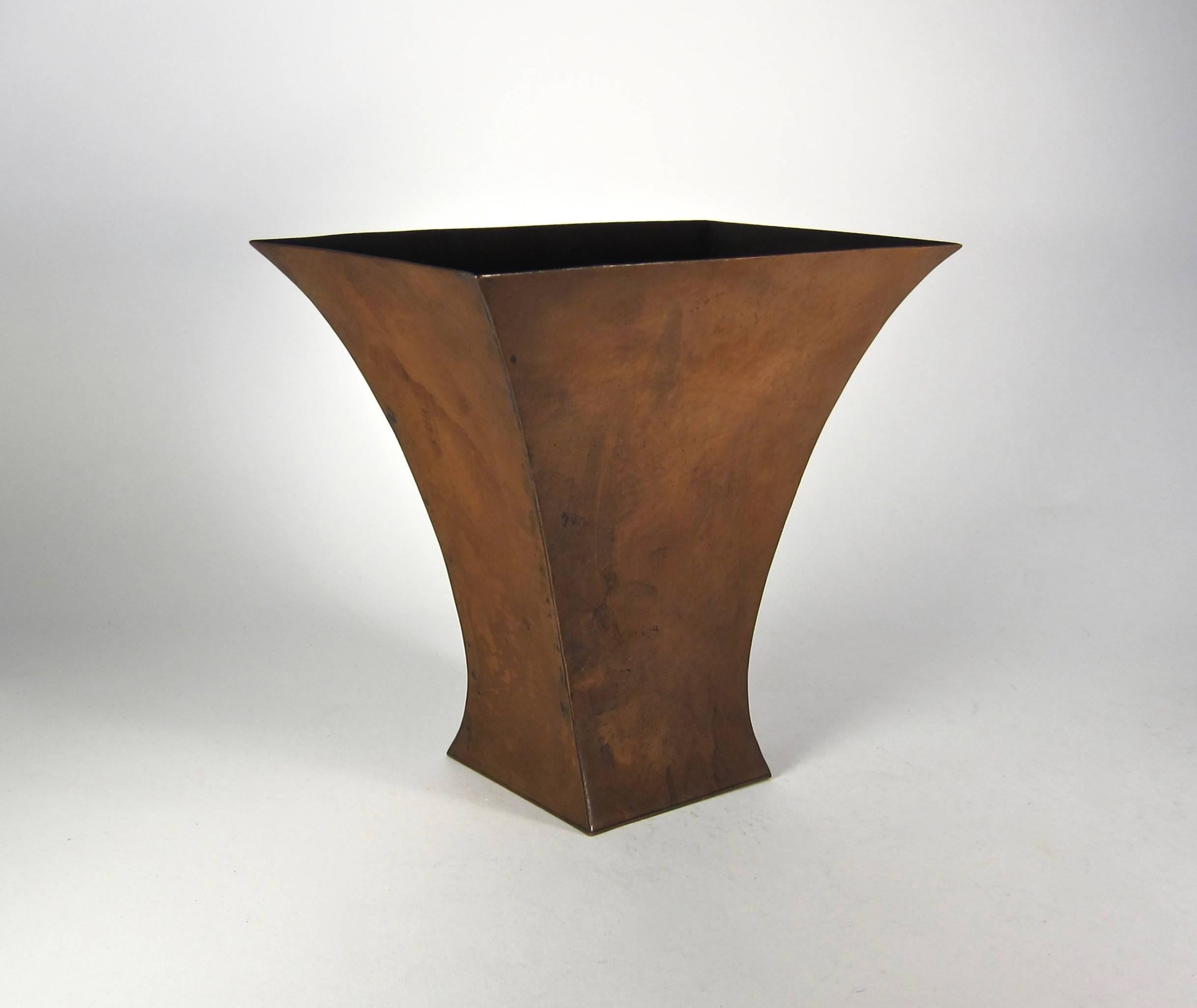 arts and crafts copper vase