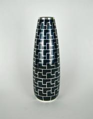 Large Art Deco Vase Hutschenreuther Porcelain with Pure Silver Overlay