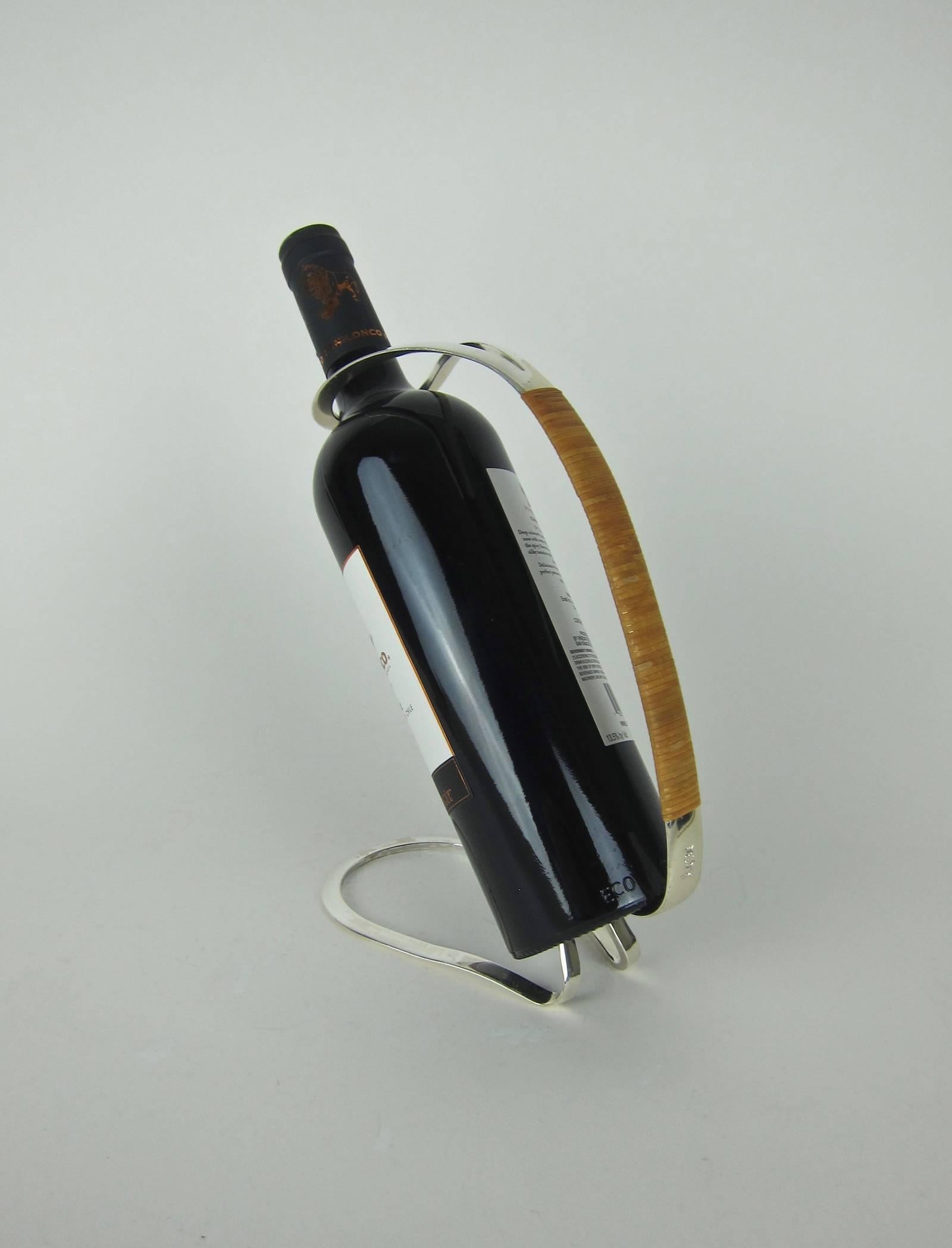 Silver Plate Mid-Century Wine Bottle Holder from Eisenberg Lozano of New York