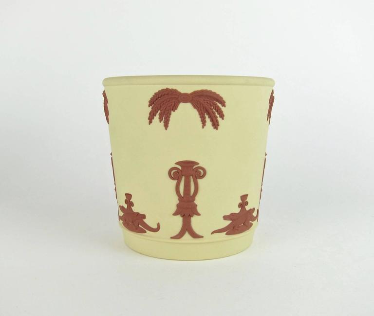 Wedgwood Egyptian Garden Pot and Vase in Terracotta on Primrose Yellow