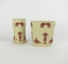 Wedgwood Egyptian Garden Pot and Vase in Terracotta on Primrose Yellow Jasper