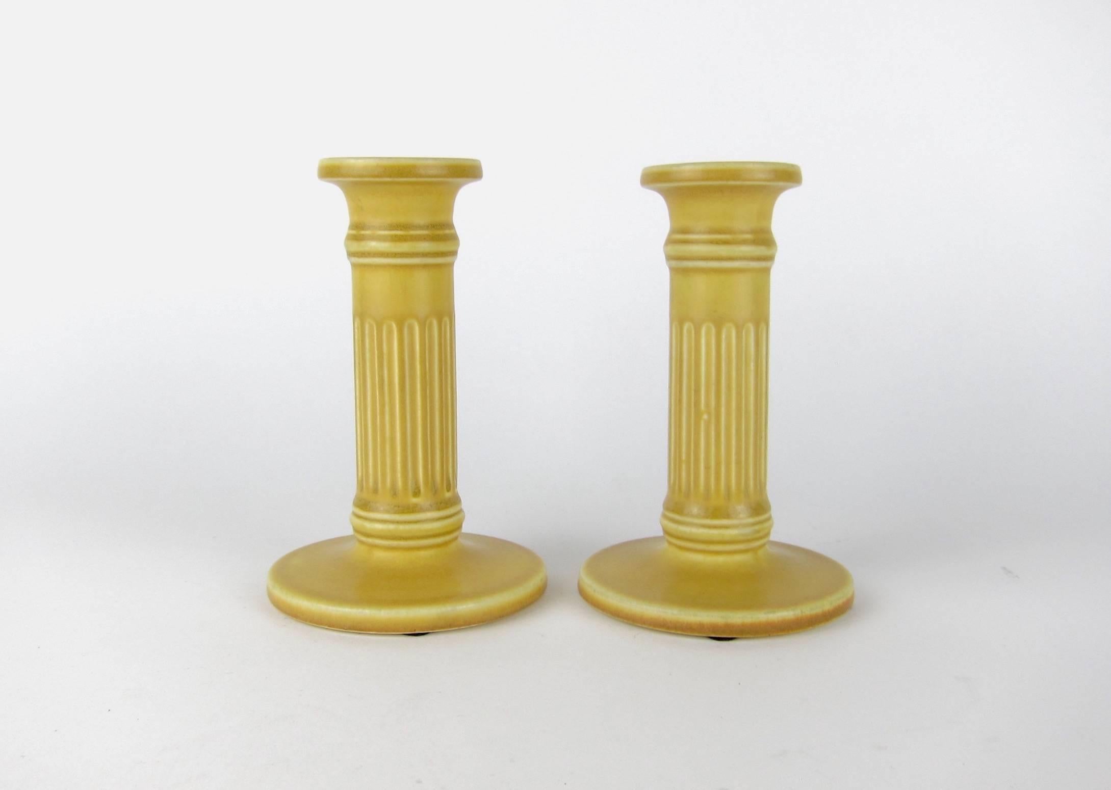 American Rookwood Pottery Candlestick Pair, 1923