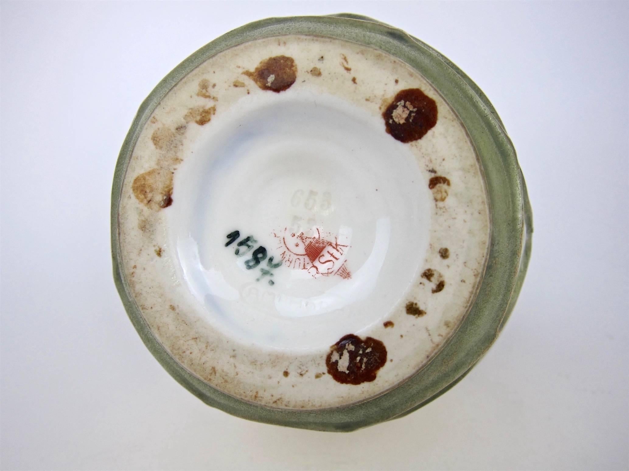 Antique Riessner, Stellmacher & Kessel Amphora Openwork Porcelain Vase 1