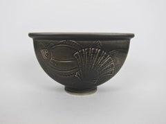 Nils Thorsson Brown Solberg Vase for Royal Copenhagen Aluminia Faience