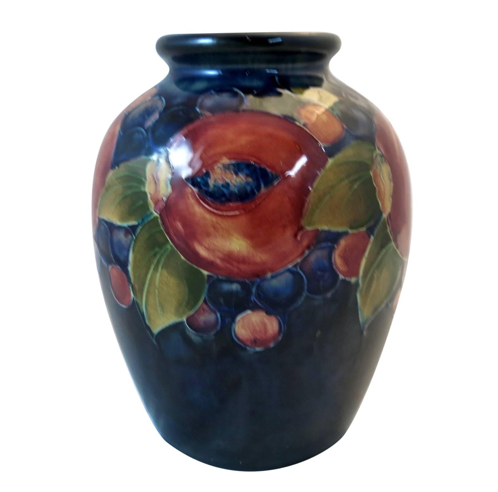 Vintage Moorcroft Pottery Pomegranate Vase For Sale at 1stDibs