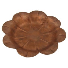 Antique American Arts & Crafts Copper Flower Dish by Marie Zimmermann