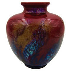 Signierte Art Deco Sung Ware Flambe-Vase von Royal Doulton, signiert