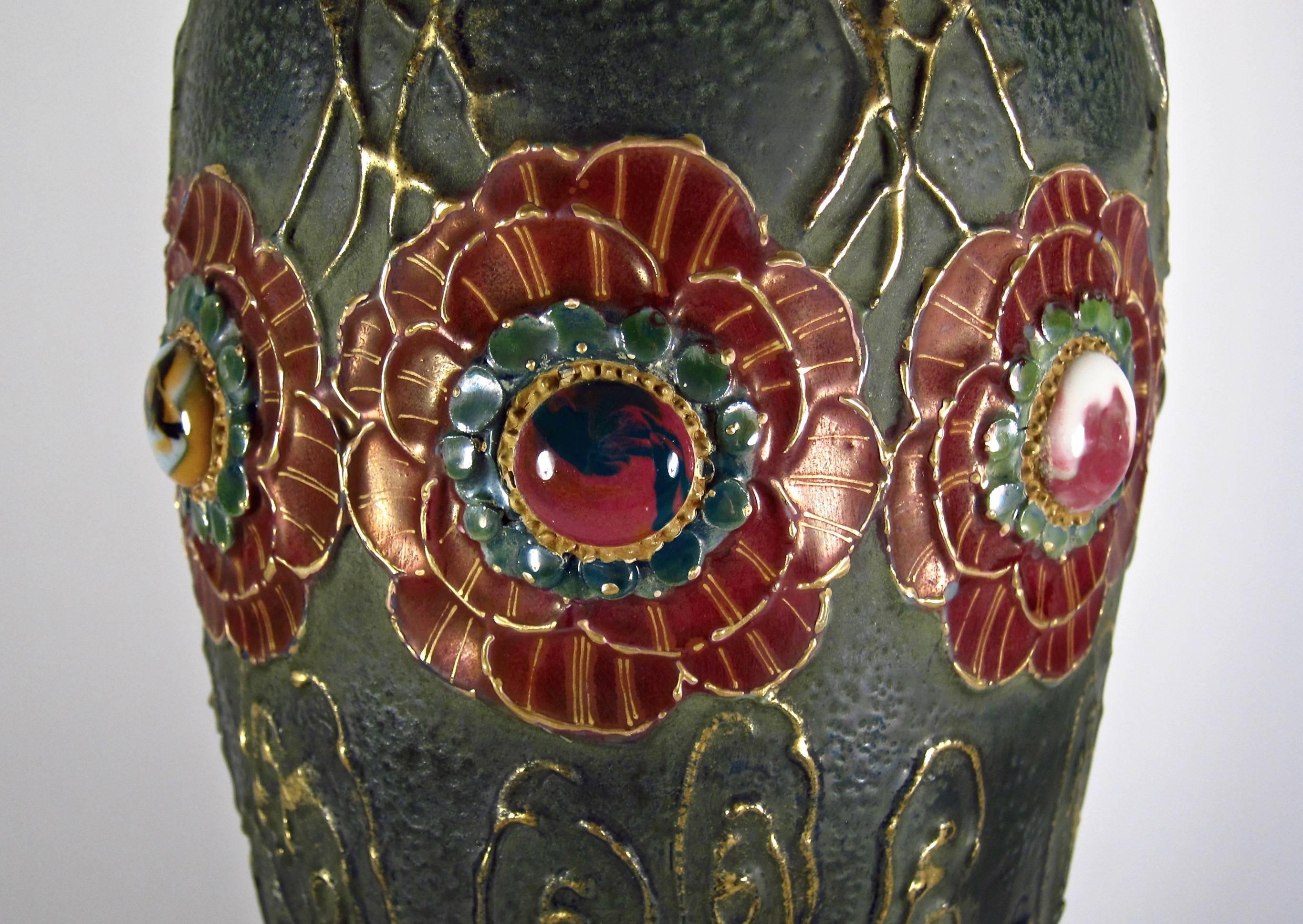 Stoneware Amphora Gres Bijou Dornenkrone Vase by Riessner, Stellmacher & Kessel, 1904-05