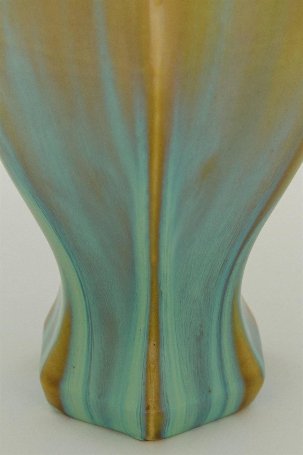 Vintage Arts And Crafts Fulper Pottery Vase With Green Flambe Glaze Circa 1920s
